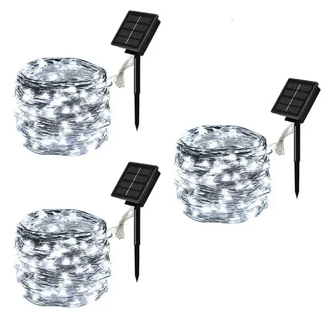 LED Solar Fairy String Lights (7m/12m/22m/32m) - 3Pcs White / 7M 50LED - SS