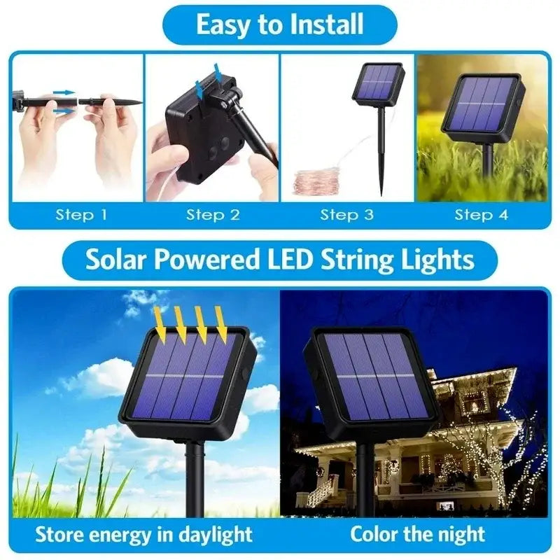 LED Solar Fairy String Lights (7m/12m/22m/32m) - SS