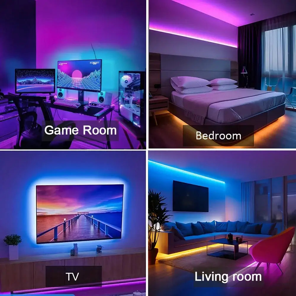 Led Strip Lights Music Sync Led Lights Room with APP Control Flexible Ribbon Tape Lights for Home Party Decor TV