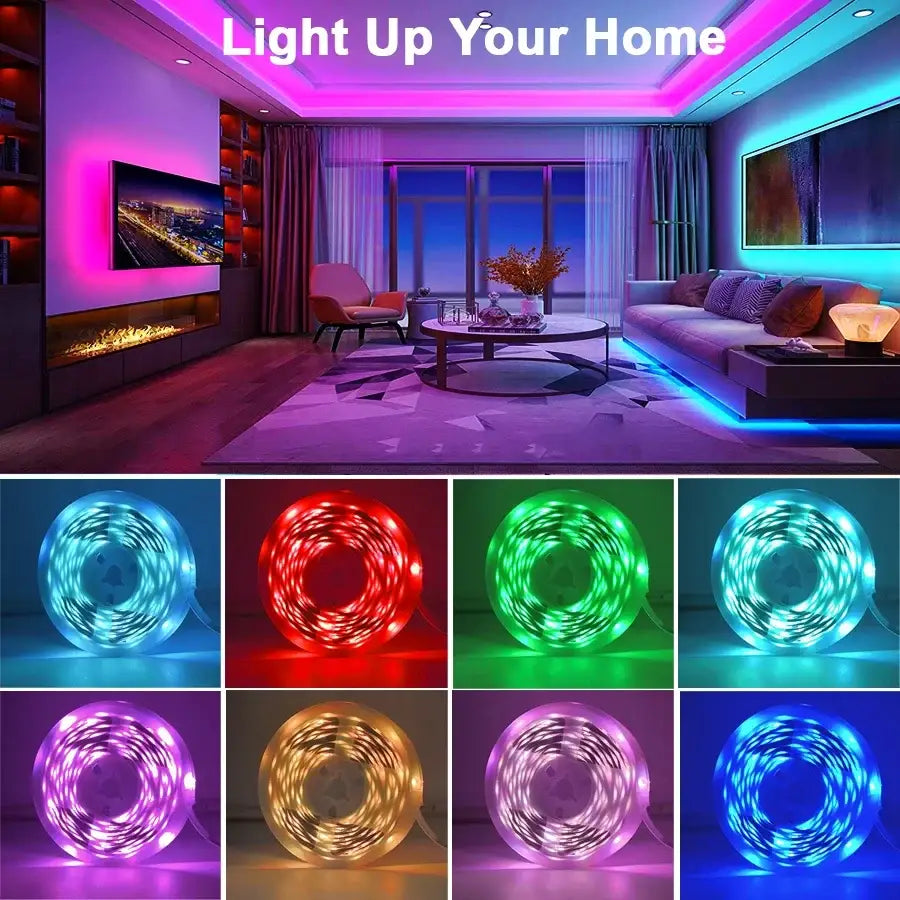 Led Strip Lights Music Sync Led Lights Room with APP Control Flexible Ribbon Tape Lights for Home Party Decor TV