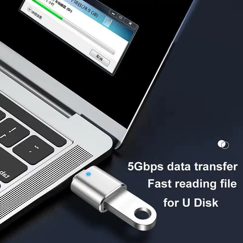 LED USB 3.0 to Type-C Adapter - OTG USB-C and USB-A to Micro USB Female Connector for Samsung Xiaomi and POCO Devices