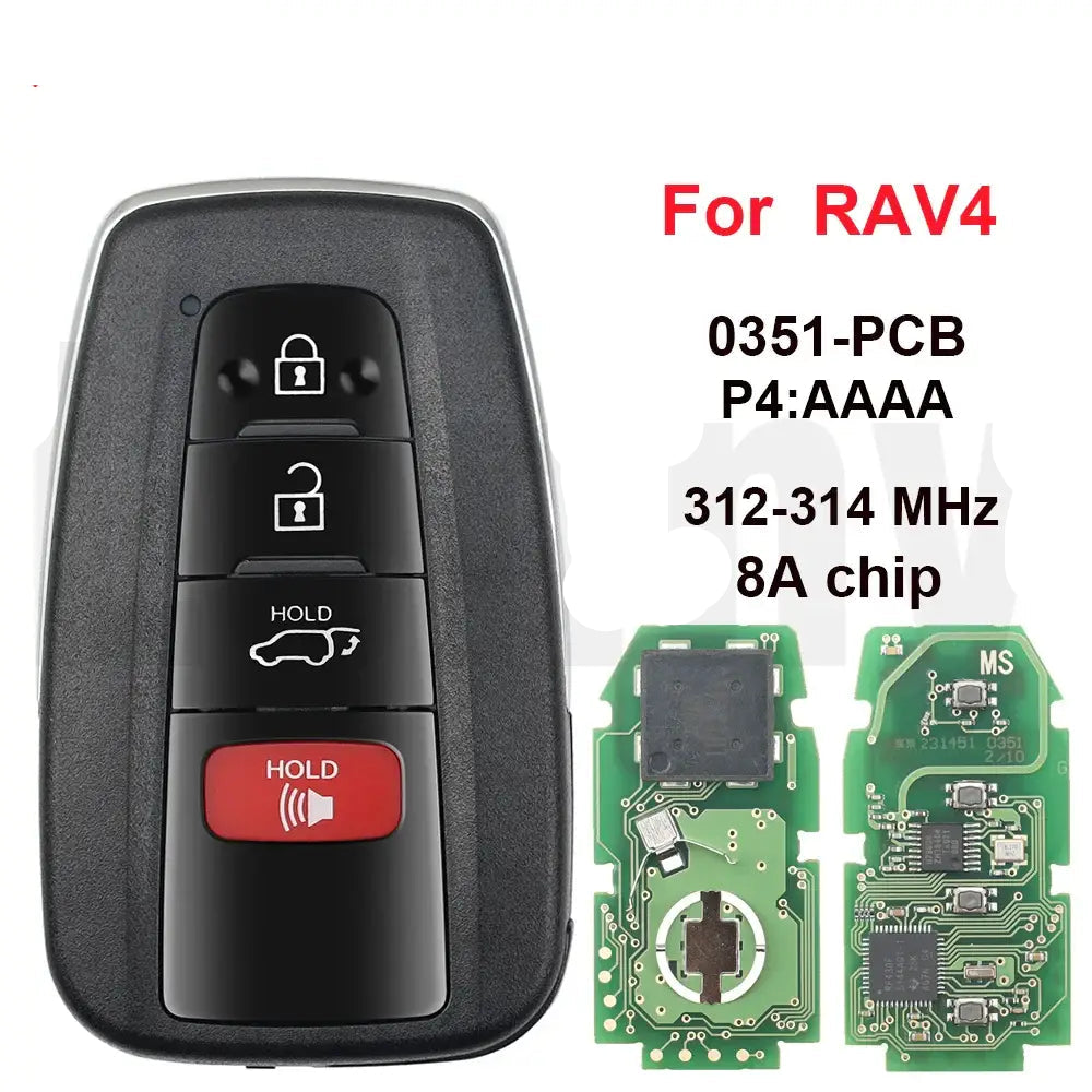 Lenny FCC ID:HYQ14FBC 312-314MHz 8A-chip 0351-origibal plan board car samrt remote key for Toyota CAMRY-A9A9 RAV4-AAAA