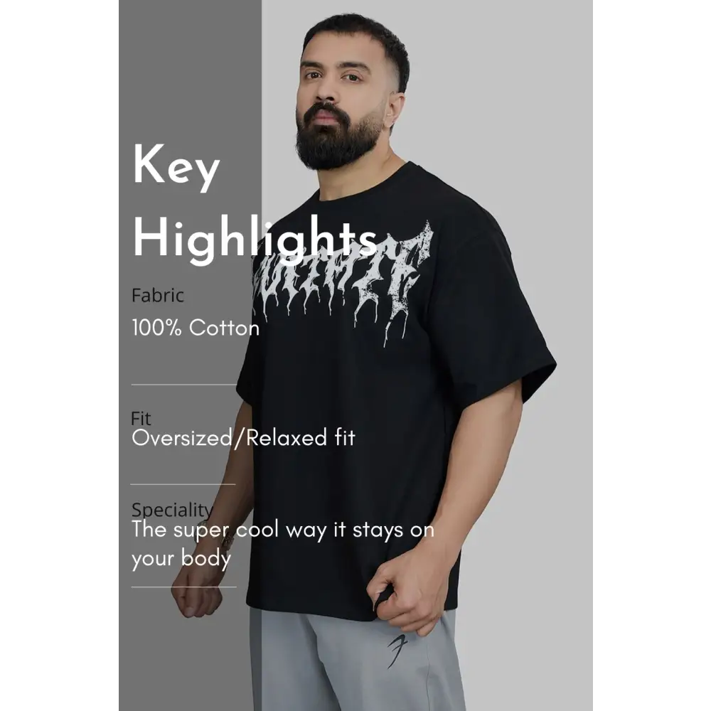 Levitate Oversized T-shirt Black - Tshirts