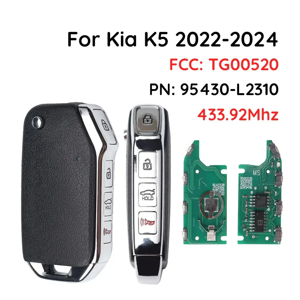 Liberty For Kia K5 2022 2023 2024 Smart Remote Flip Key 3Buttons PN 95430-L2310 433MHz 4A Chip FCC TG00520 with KK12