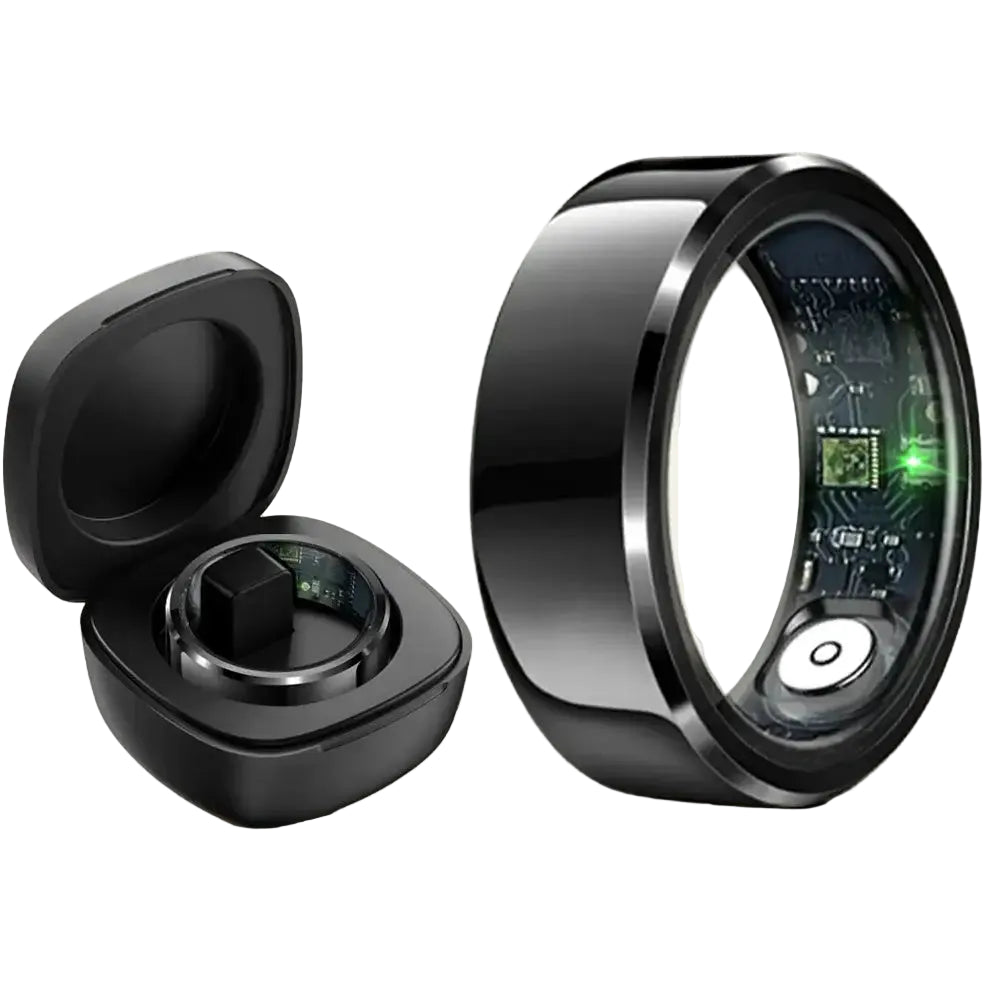 LIFEBEE R6 Smart Couple’s Ring with Health Monitoring and Multi-Sport Modes - Black / S