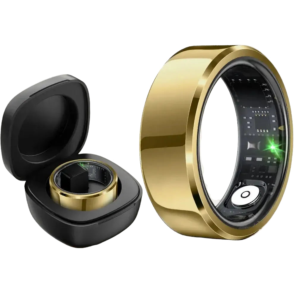 LIFEBEE R6 Smart Couple’s Ring with Health Monitoring and Multi-Sport Modes - Gold / XL