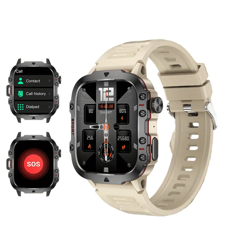 LIGE Casual Smart Watch – Voice Assistant (2 colours available) - Beige - TWS