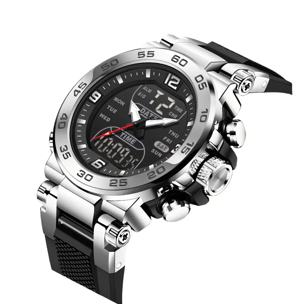 LIGE Men’s Quartz Watch (6 designs available) - Silvery Black - TWS