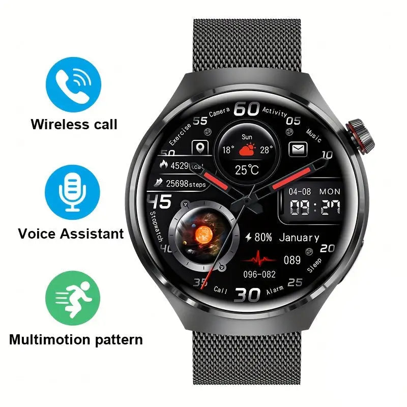 LIGE Men’s Smart Sport Watch (6 models available) - Mesh Belt Black - TWS