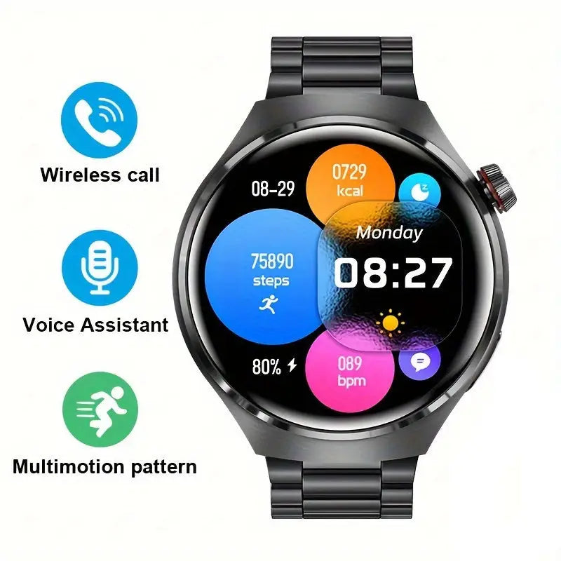 LIGE Men’s Smart Sport Watch (6 models available) - Steel Belt Black - TWS