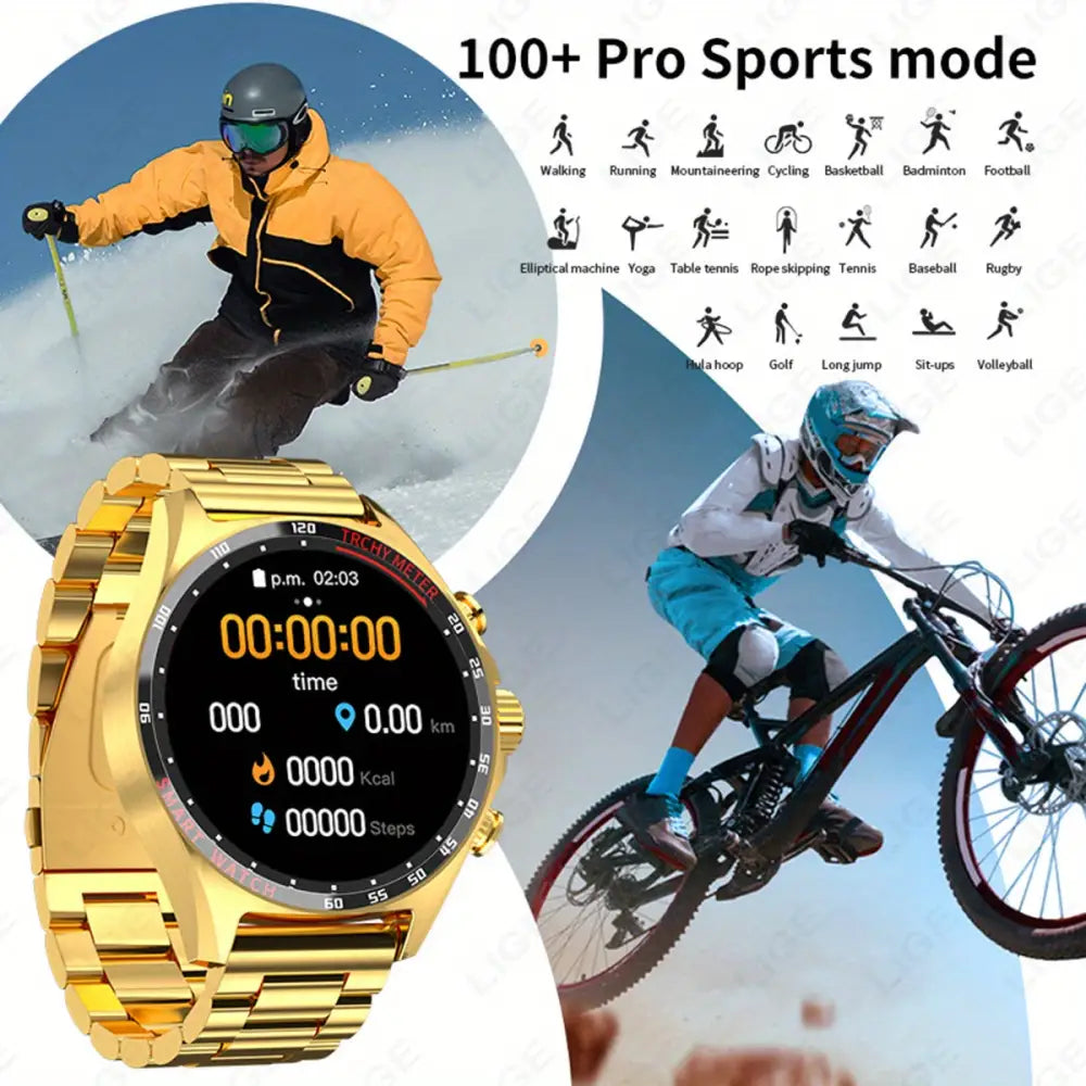 LIGE Men’s Smart Watch – Touch Screen with Wireless Calls & Fitness Tracking (6 designs available) - TWS