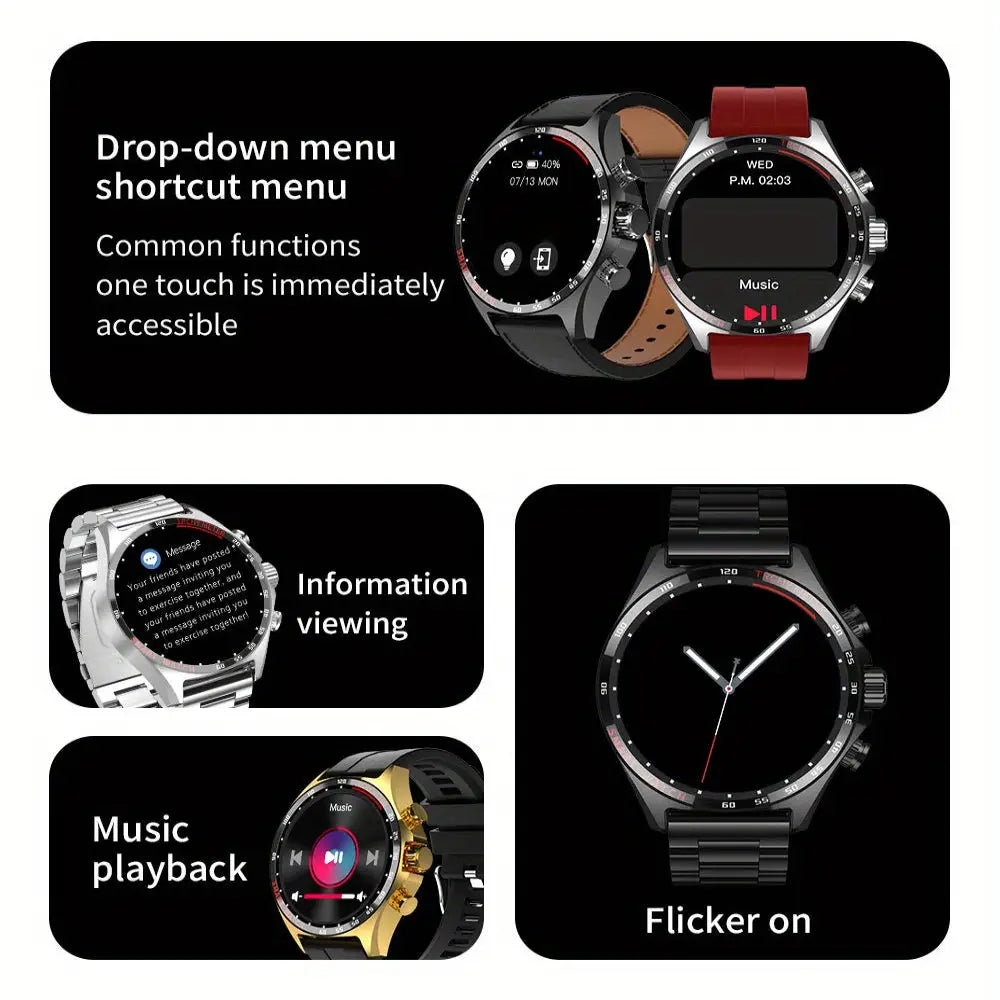 LIGE Men’s Smart Watch – Touch Screen with Wireless Calls & Fitness Tracking (6 designs available) - TWS