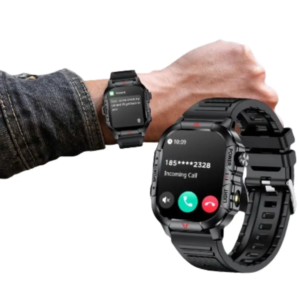 LIGE Men’s Smartwatch – 2.01’’ Large Screen with Flashlight Weather Alerts - TWS