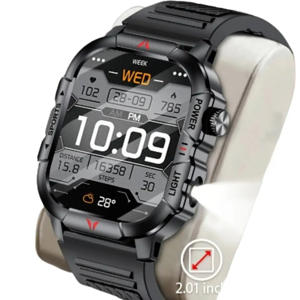 LIGE Men’s Smartwatch – 2.01’’ Large Screen with Flashlight Weather Alerts - TWS