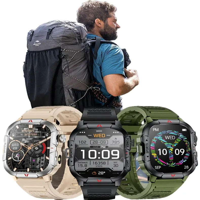 LIGE Men’s Smartwatch – 2.01’’ Large Screen with Flashlight Weather Alerts - TWS