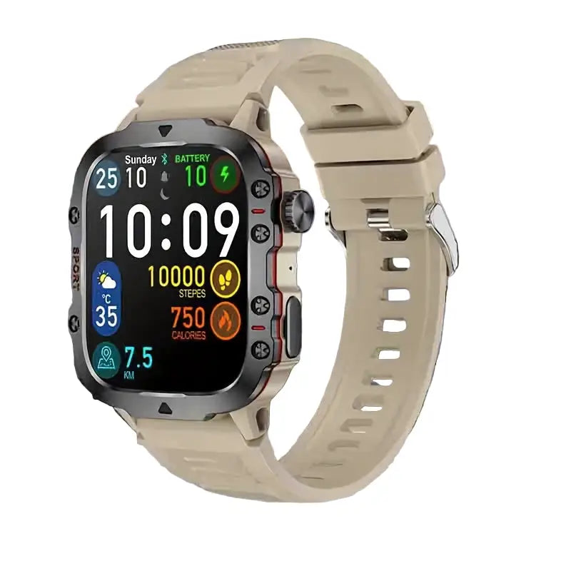 LIGE Men’s Smartwatch – Voice Assistant Breathing Exercises Raise-to-Wake Screen (4 colours available) - White - TWS