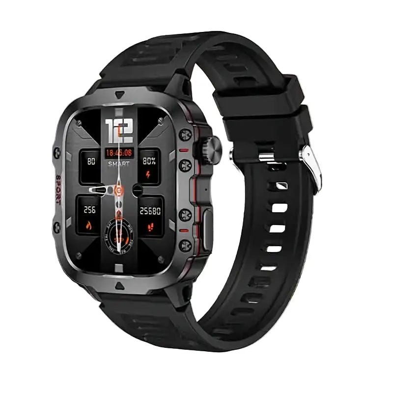 LIGE Men’s Smartwatch – Voice Assistant Breathing Exercises Raise-to-Wake Screen (4 colours available) - Black - TWS