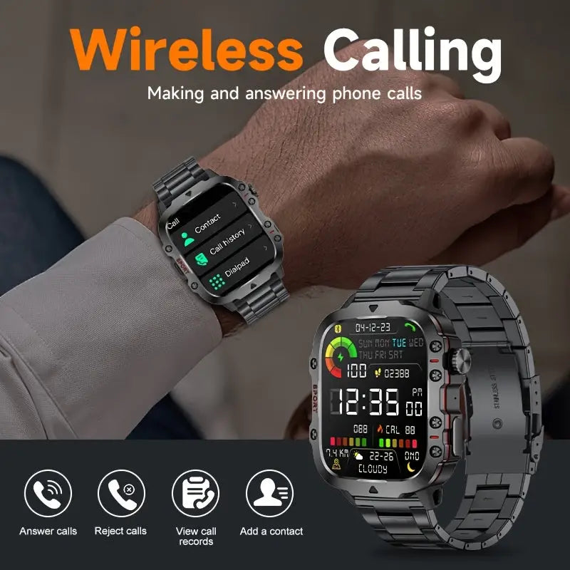 LIGE Men’s Smartwatch – Voice Assistant Breathing Exercises Raise-to-Wake Screen (4 colours available) - TWS