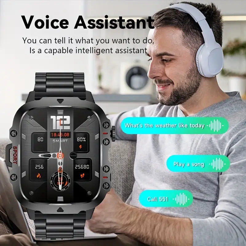 LIGE Men’s Smartwatch – Voice Assistant Breathing Exercises Raise-to-Wake Screen (4 colours available) - TWS
