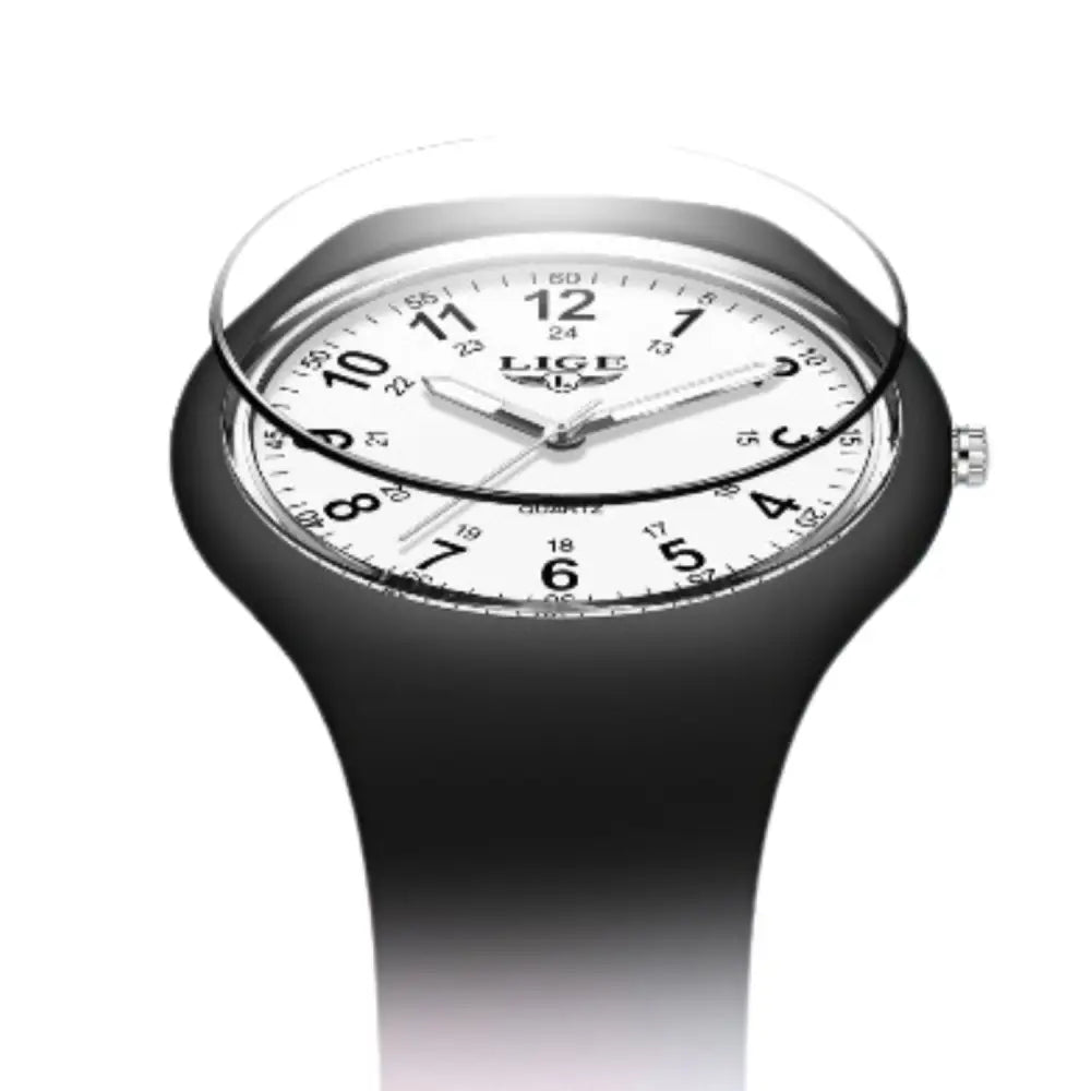 LIGE Minimalist Silicone Quartz Watch – Unisex Design (Available in Multiple Colour Combinations) - TWS