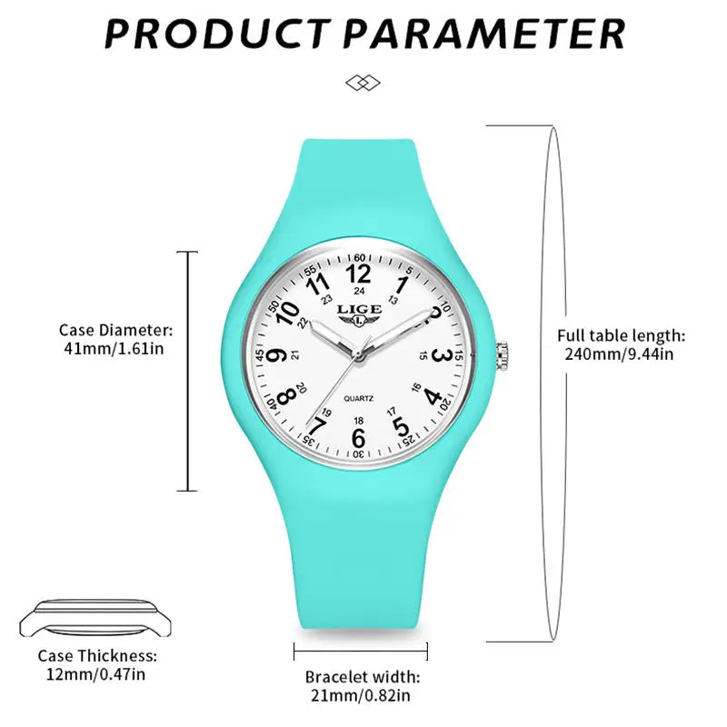 LIGE Minimalist Silicone Quartz Watch – Unisex Design (Available in Multiple Colour Combinations) - TWS