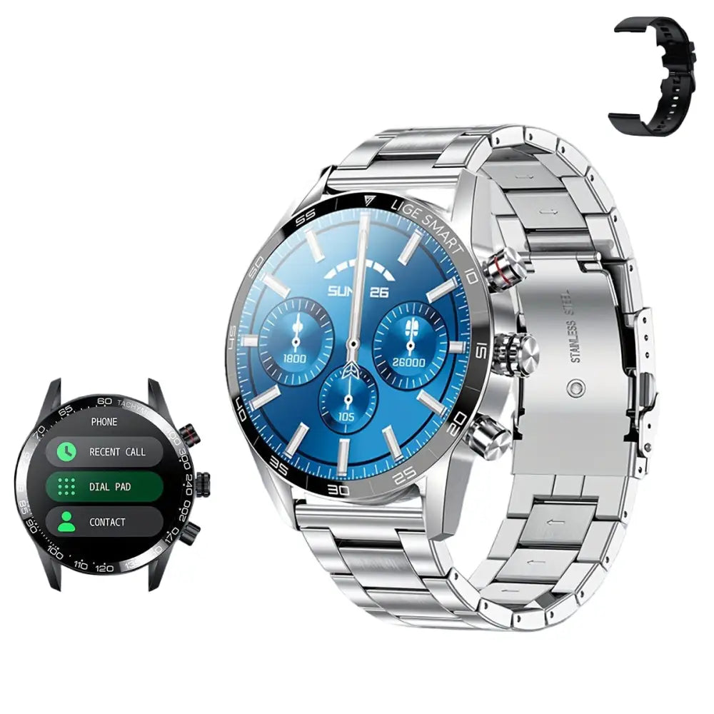 LIGE Multifunctional Sports Smart Watch (8 different styles available) - Steel Strip Silvery - TWS