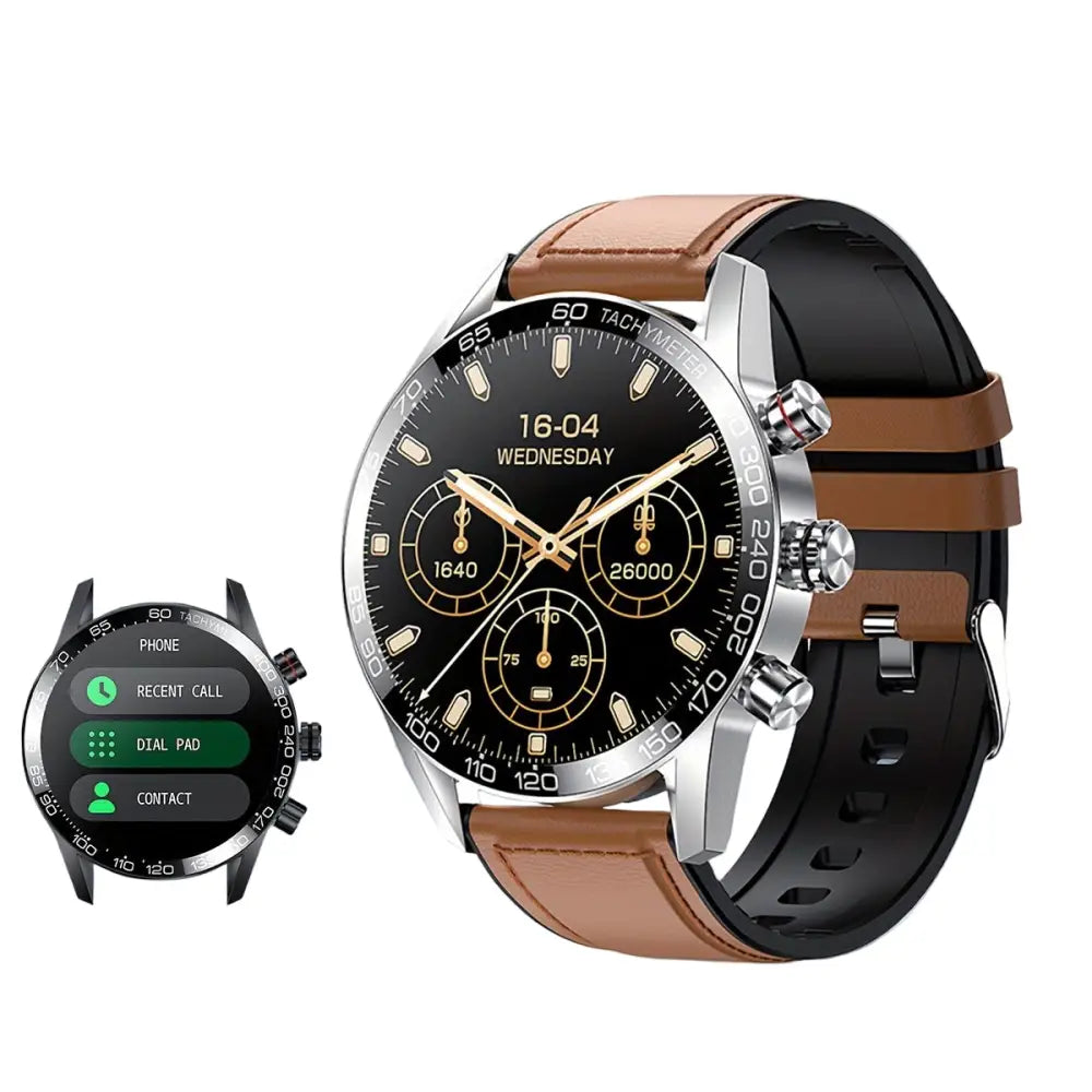 LIGE Multifunctional Sports Smart Watch (8 different styles available) - Brown Strap Silvery - TWS