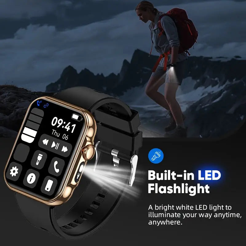 LIGE Outdoor Smart Watch – Large HD Screen AI Voice Assistant - TWS