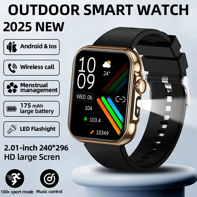 LIGE Outdoor Smart Watch – Large HD Screen AI Voice Assistant - TWS
