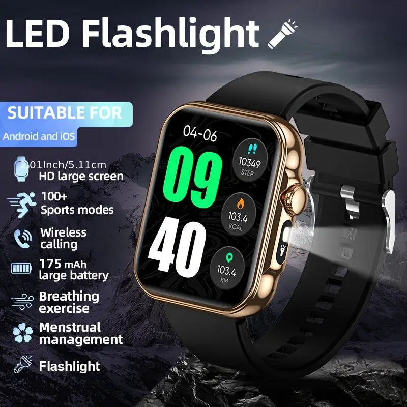 LIGE Outdoor Smart Watch – Large HD Screen AI Voice Assistant - TWS