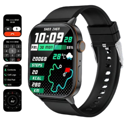 LIGE Outdoor Smartwatch – Large Screen with Compass & Music (10 different styles available) - Black - TWS