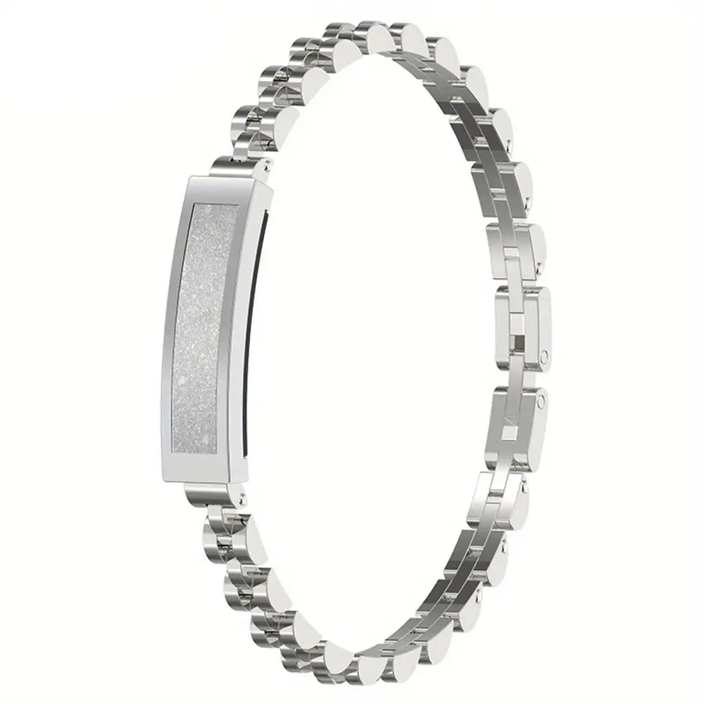 LIGE Smart Bracelet – Multifunctional Watch with Step Counter Alarm & Remote Camera Control - Silvery White - TWS