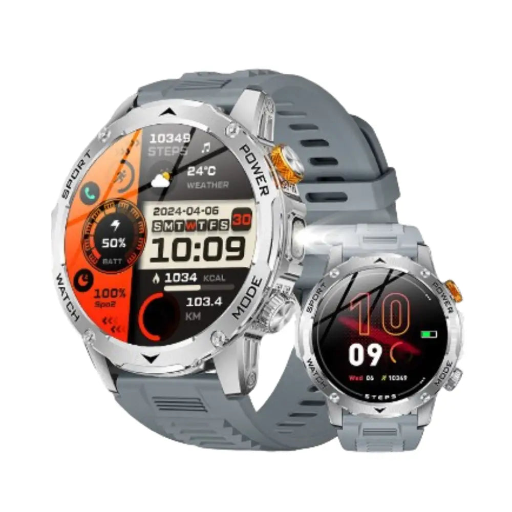 LIGE Smart Sports Watch – 1.7’’ HD Screen 15-Day Battery Wireless Calls (6 designs available) - Gray Glue - TWS