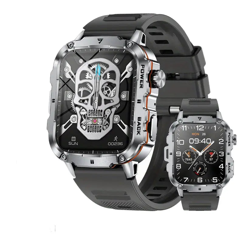 LIGE Smart Sports Watch – HD Touch Screen with Call Function (8 models available) - Gray Silicone Band - TWS