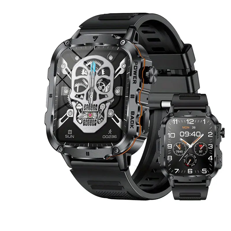 LIGE Smart Sports Watch – HD Touch Screen with Call Function (8 models available) - Black Silicone Band - TWS