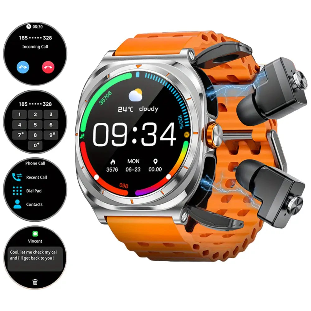 LIGE Smart Watch for Men & Women – 400mAh Battery 100+ Sports Modes (3 colours available) - Silvery Orange - TWS