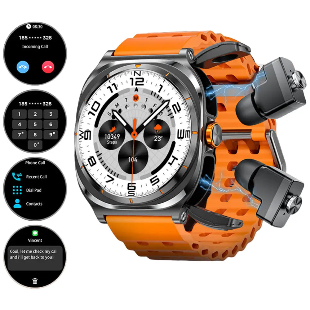 LIGE Smart Watch for Men & Women – 400mAh Battery 100+ Sports Modes (3 colours available) - Black Orange - TWS