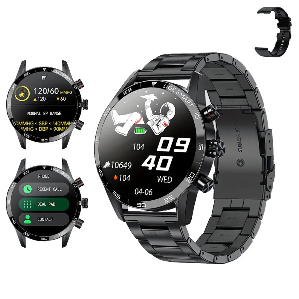 LIGE Smart Watch – Full Touch Screen with Multi-Sport Modes (10 colours available) - Steel Black - TWS
