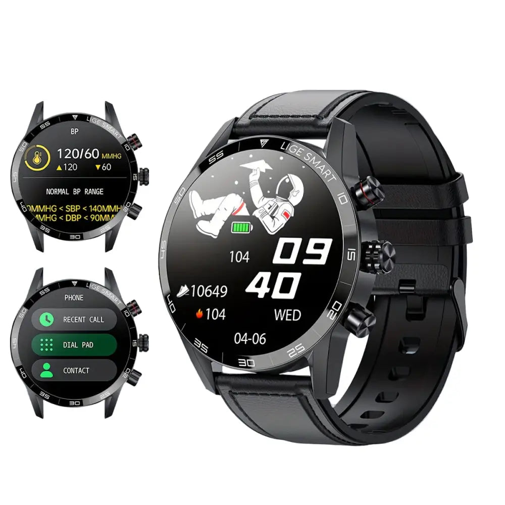 LIGE Smart Watch – Full Touch Screen with Multi-Sport Modes (10 colours available) - Black - TWS