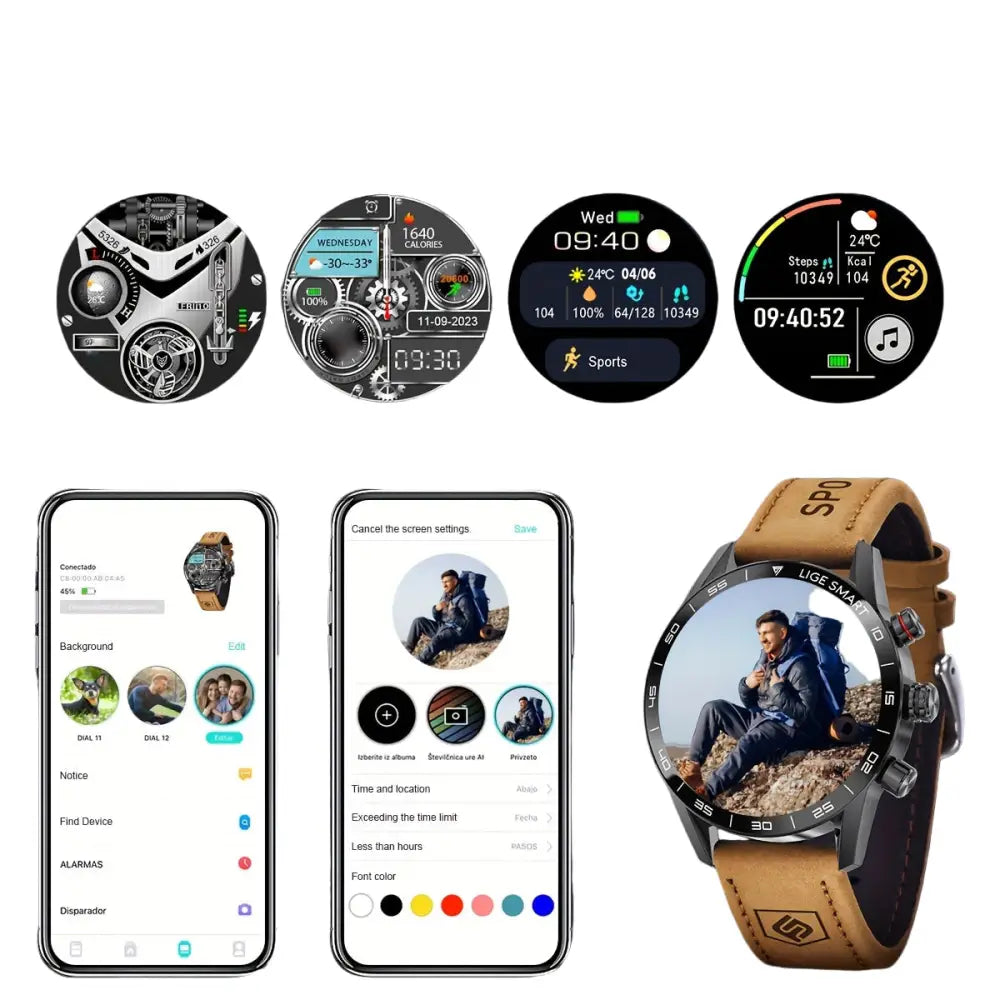 LIGE Smart Watch – Full Touch Screen with Wireless Calls (4 different types available) - TWS