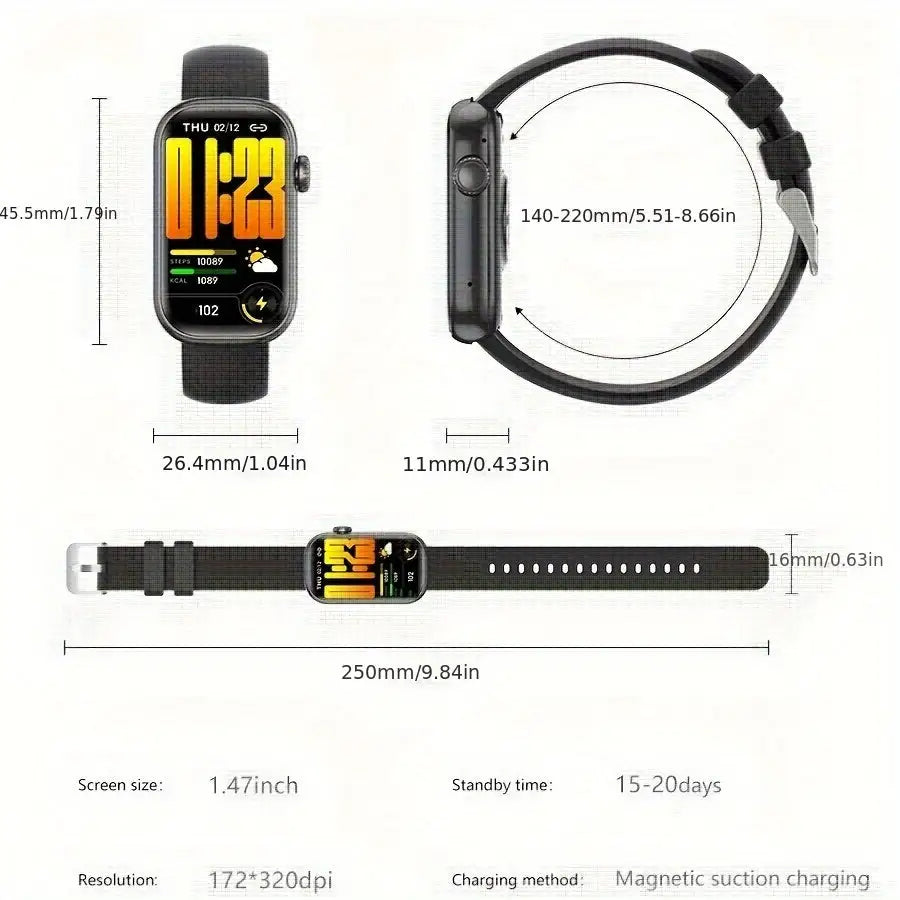 LIGE Smart Watch – HD TFT Display with Wireless Calls 100+ Sports Modes (available in 3 colours) - TWS