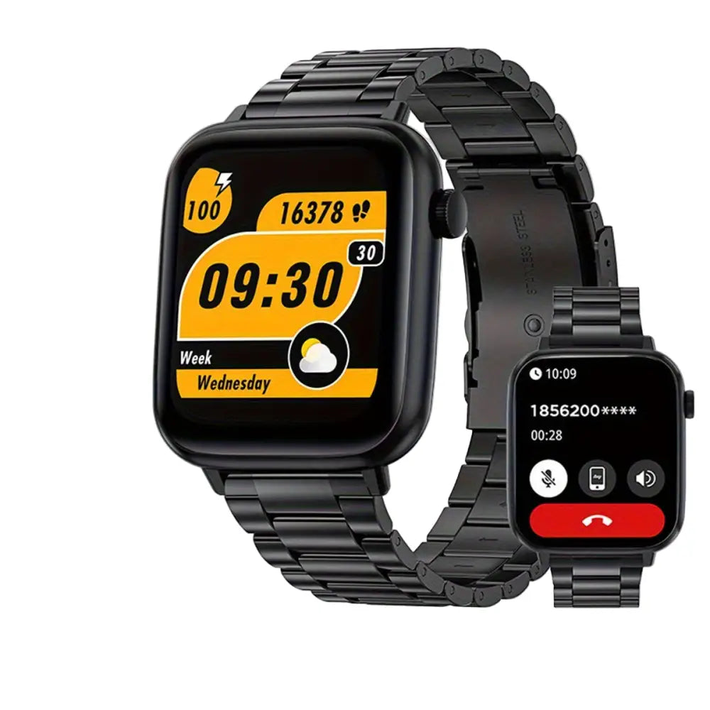LIGE Smart Watch – HD TFT Screen Wireless Calls 128+ Sports Modes - Black-Steel - TWS