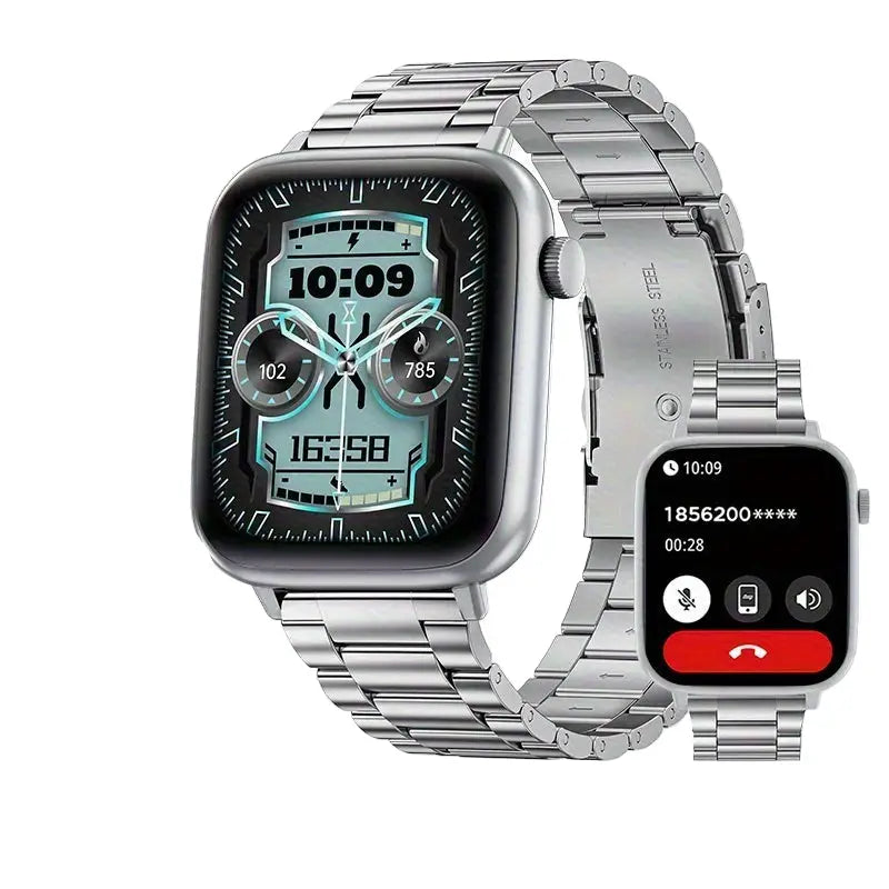 LIGE Smart Watch – HD TFT Screen Wireless Calls 128+ Sports Modes - Silvery-Steel - TWS