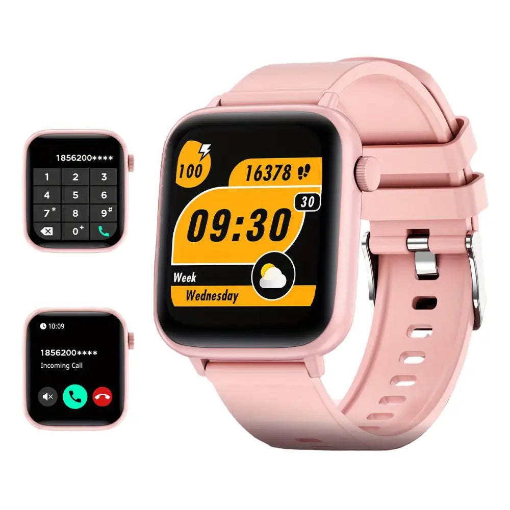 LIGE Smart Watch – HD TFT Screen Wireless Calls 128+ Sports Modes - Pink-Silicone - TWS
