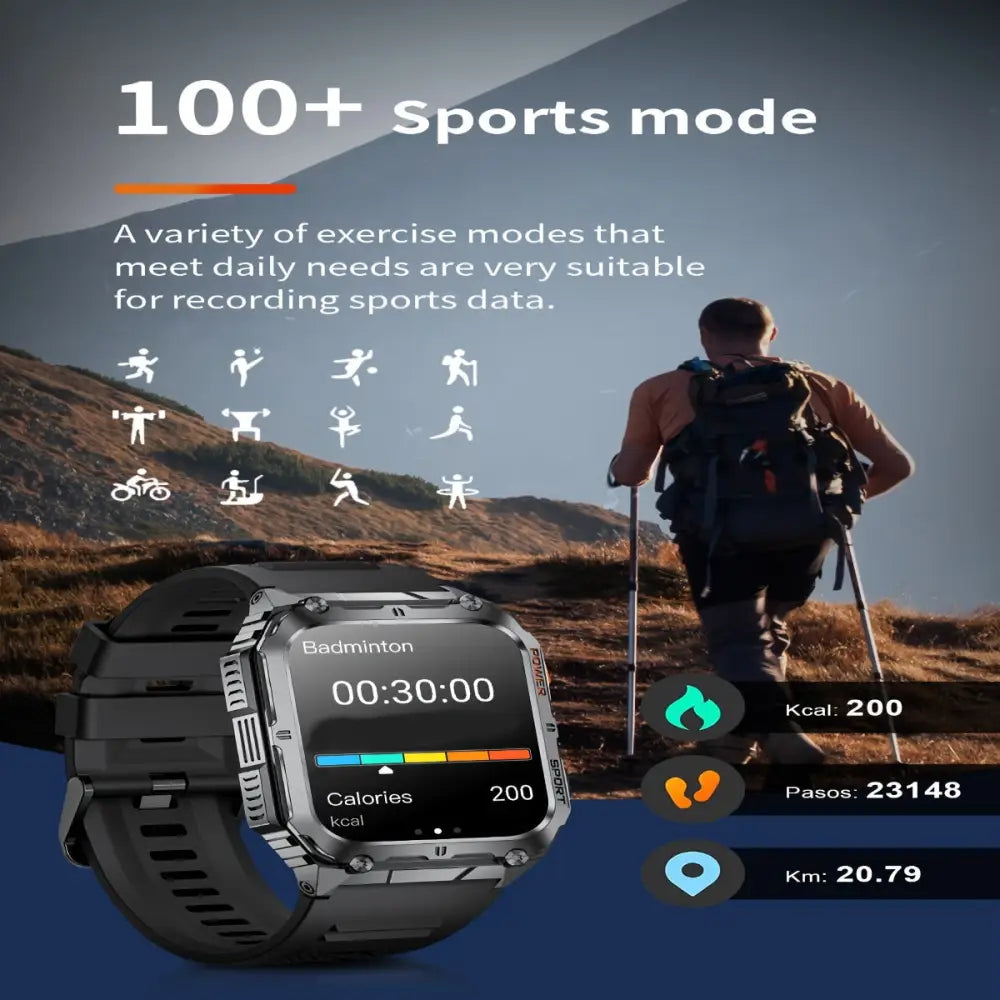 LIGE Smartwatch – Wireless Calling 100+ Sports Modes AI Voice (4 types available) - TWS