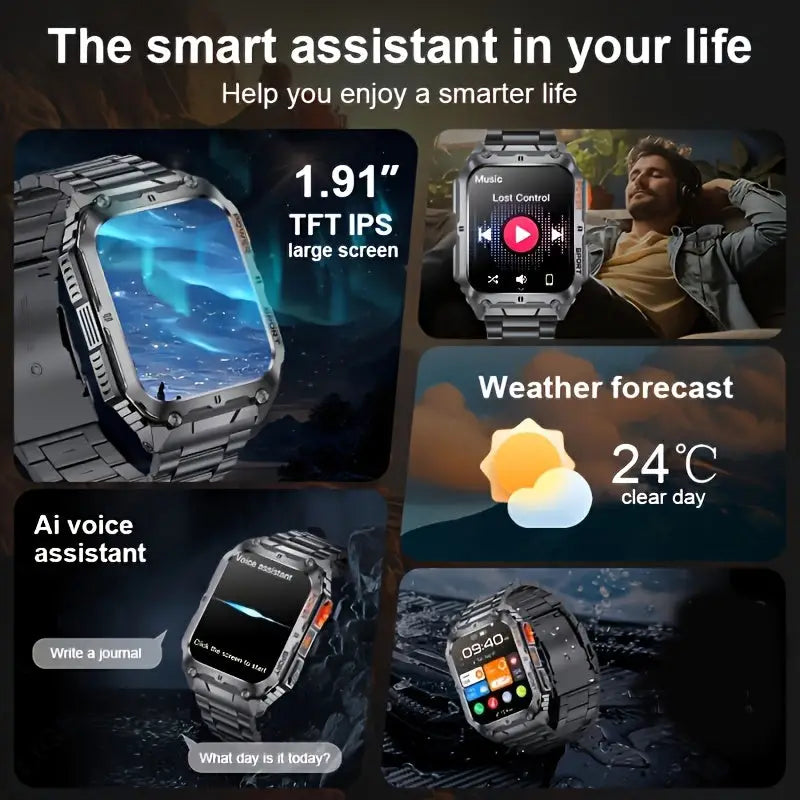 LIGE Smartwatch – Wireless Calling 100+ Sports Modes AI Voice (4 types available) - TWS