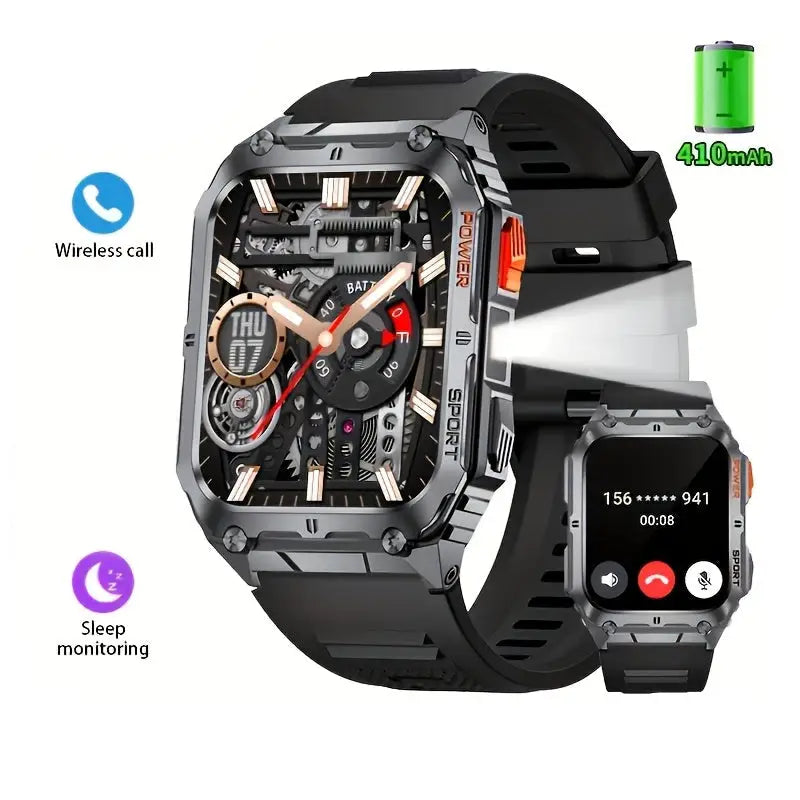 LIGE Smartwatch – Wireless Calling 100+ Sports Modes AI Voice (4 types available) - Black - TWS