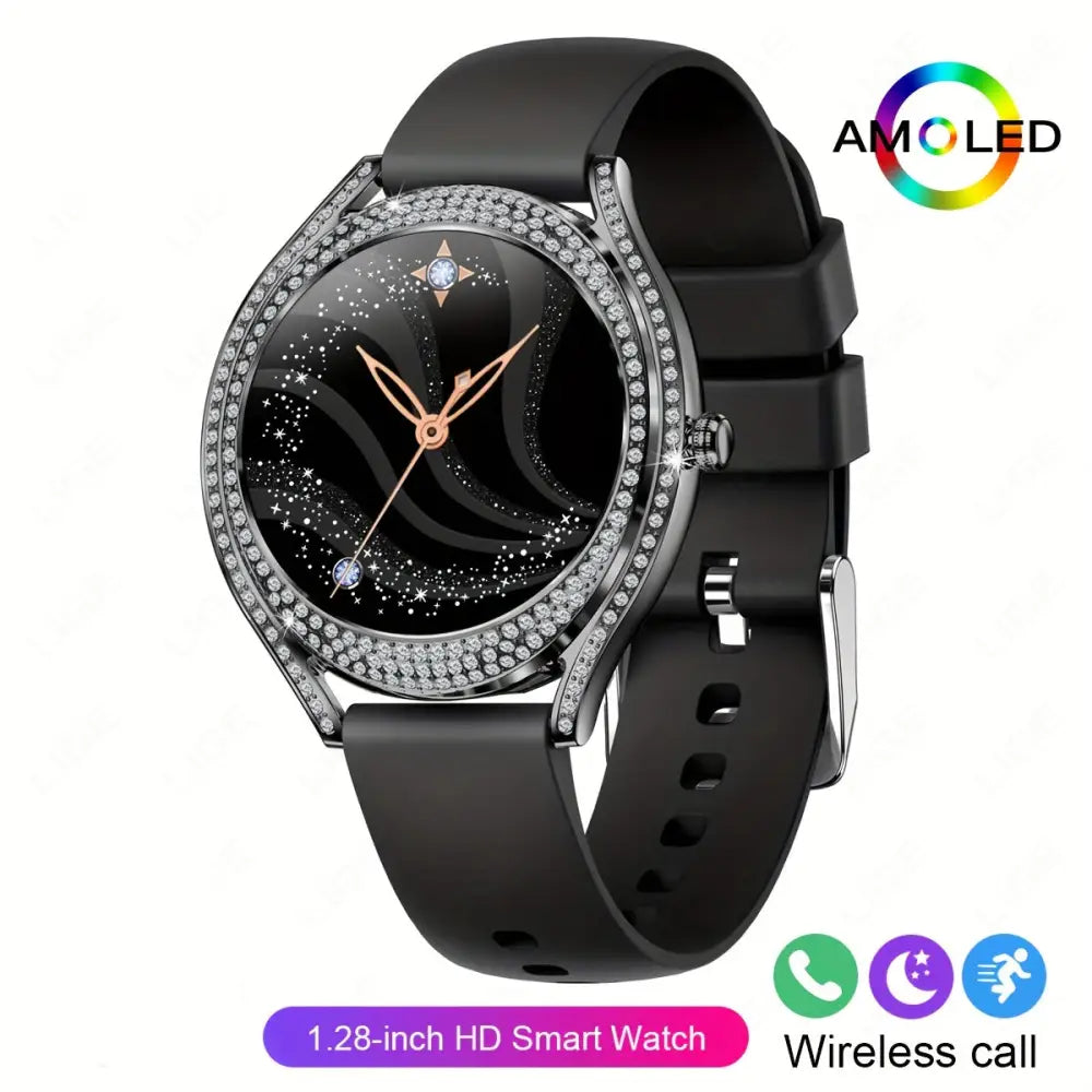 LIGE Women’s Smartwatch – 3.25cm AMOLED Fitness Tracker with 100+ Sports Modes (3 colours available) - Black - TWS