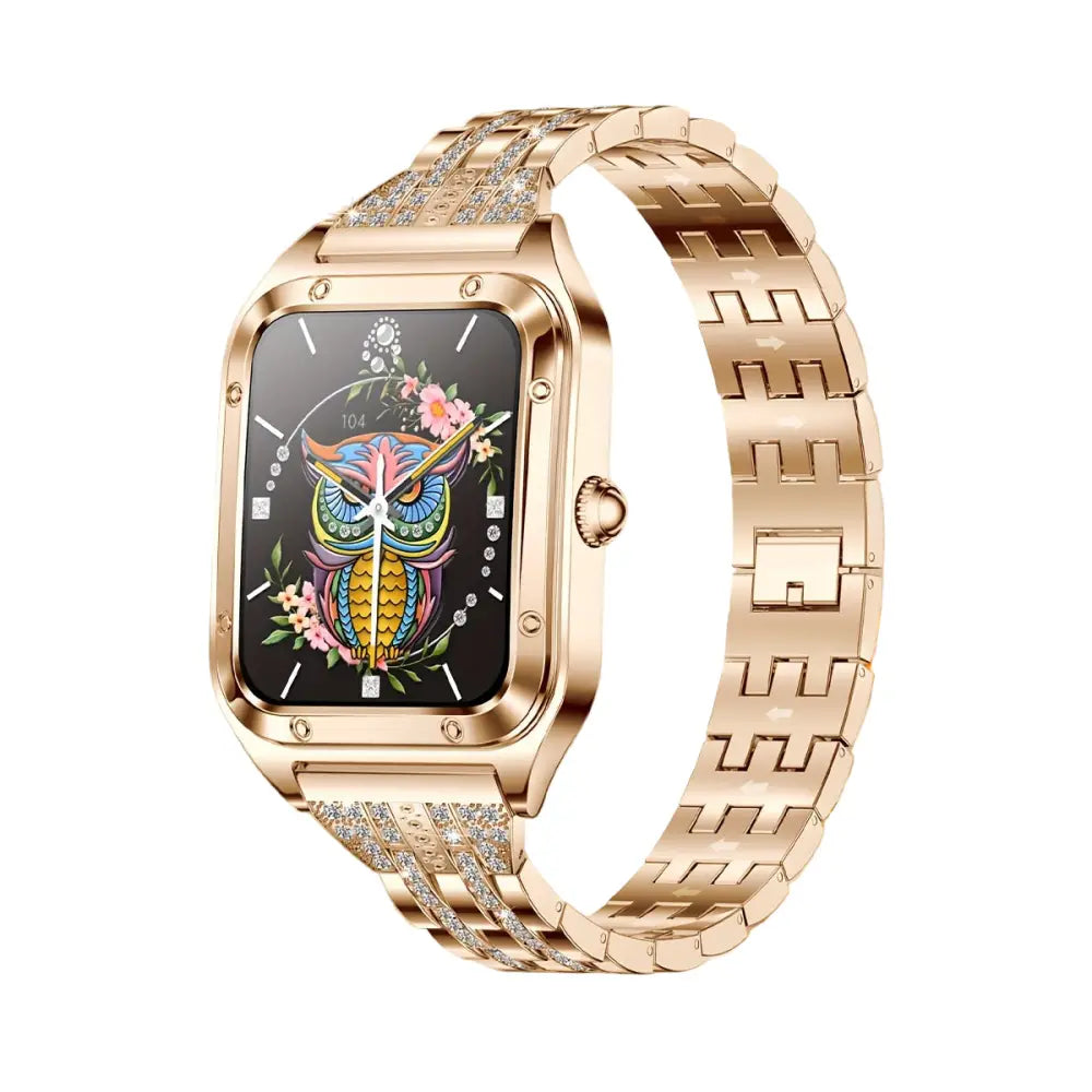 LIGE Women’s Smartwatch – Full Touch Screen - Golden Pink - TWS