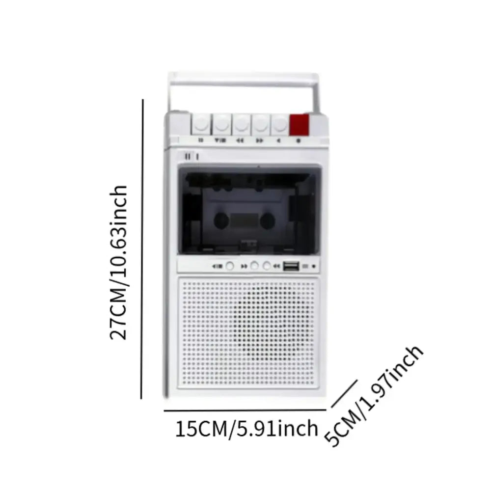 Lightweight Cassette Player with Stereo Speakers (available in Black & White) - SS